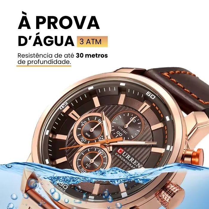 Relógio Curren Magnatta™ + Carteira Antifurto com Proteção RFID [Brinde]