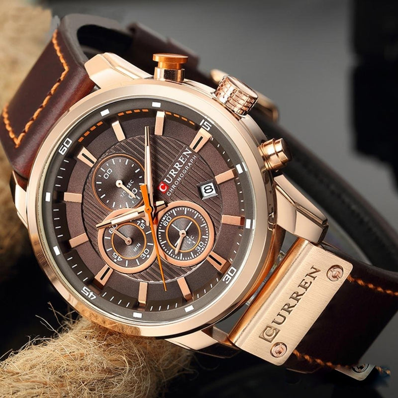 Relógio Curren Magnatta™ + Carteira Antifurto com Proteção RFID [Brinde]