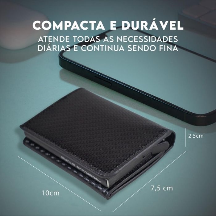 Relógio Curren Magnatta™ + Carteira Antifurto com Proteção RFID [Brinde]