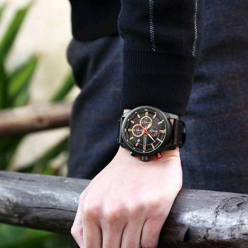 Relógio Curren Magnatta™ + Carteira Antifurto com Proteção RFID [Brinde]