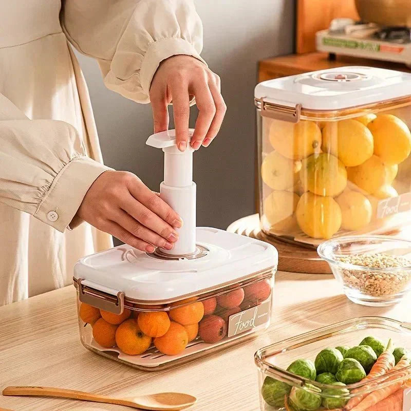 Caixa de Armazenamento de Alimentos à Vácuo - Acompanha Bomba de Vácuo